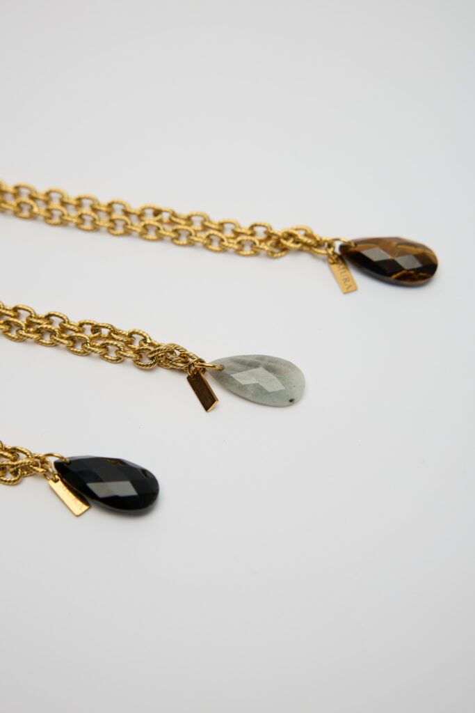 Collier Flora onyx